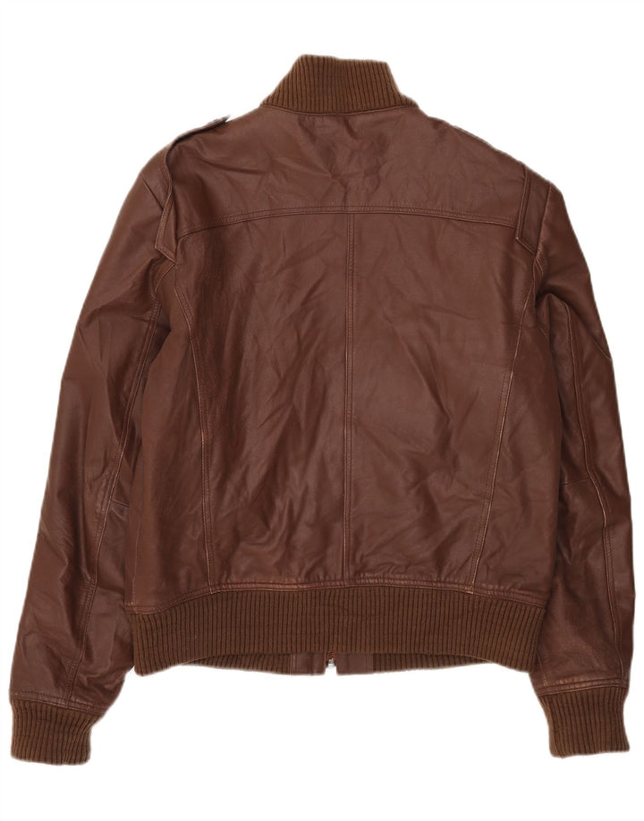 Vintage Mens Leather Jacket UK 40 Large Brown Leather