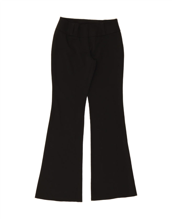 IDENTIC Womens Flare Casual Trousers EU 36 Small W30 L35 Black Polyester Vintage Identic and Second-Hand Identic from Messina Hembry 