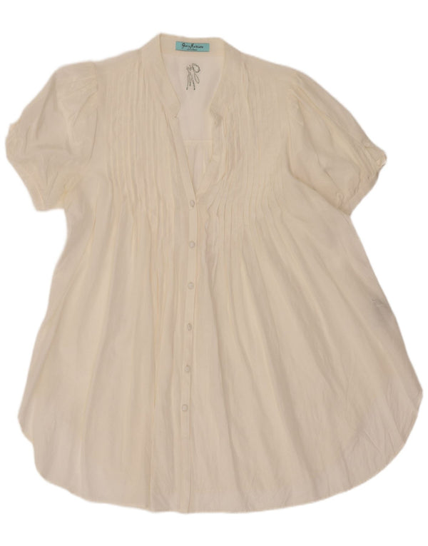 Guess By Marciano Chemisier à manches courtes pour femme IT 44 Medium Off White