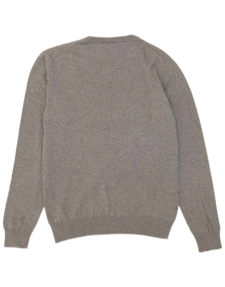 Puma Mens Crew Neck Jumper Sweater Medium Grey Striped