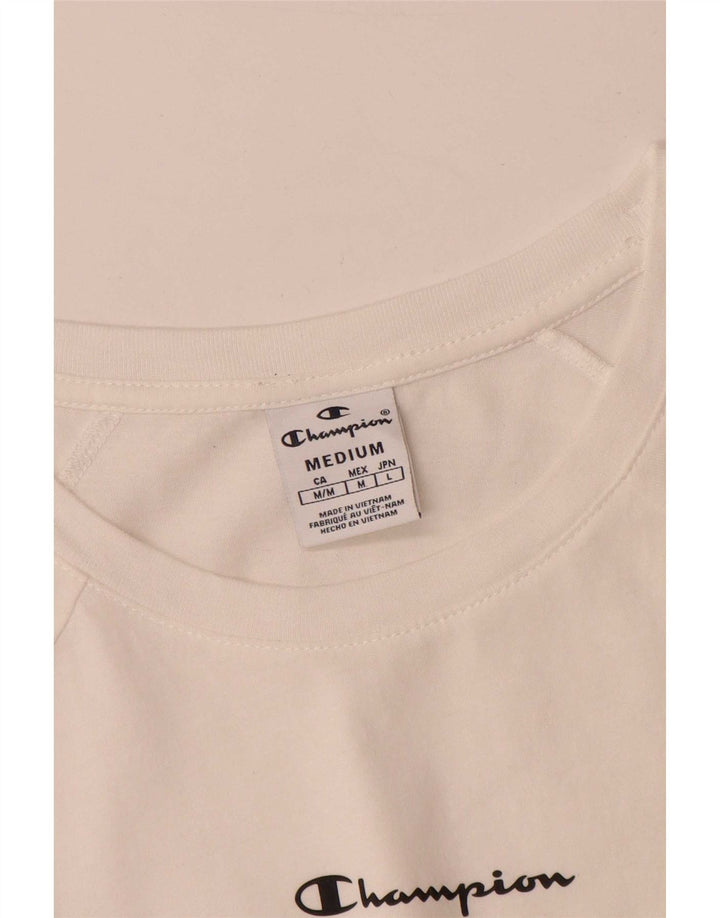 Champion Mens Graphic T-Shirt Top Medium White