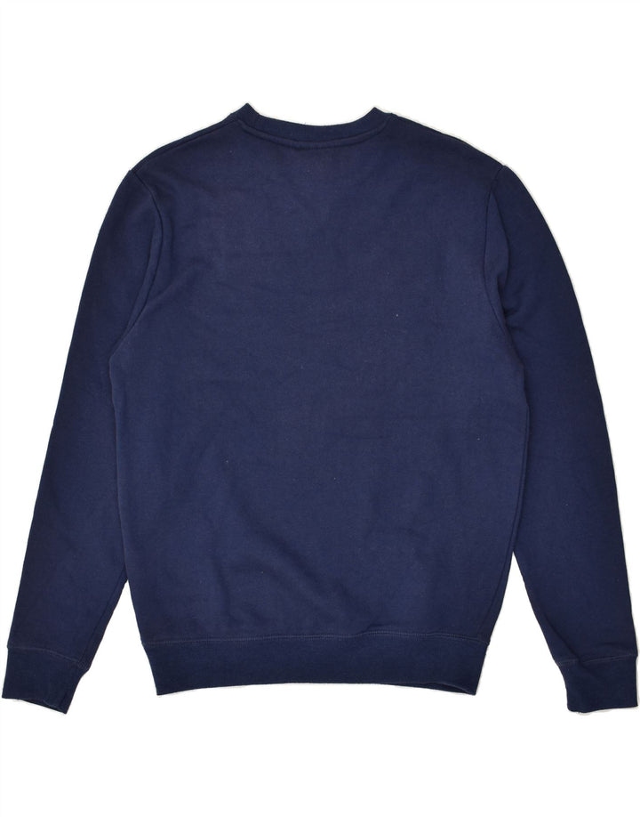 FILA Mens Graphic Sweatshirt Jumper Small Navy Blue Polyester Vintage Fila and Second-Hand Fila from Messina Hembry 