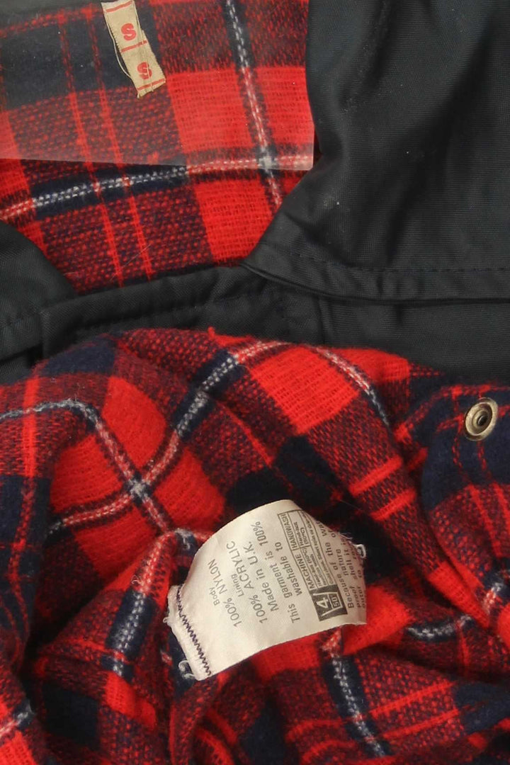 VINTAGE Mens Windbreaker Jacket UK 36 Small Navy Blue Nylon