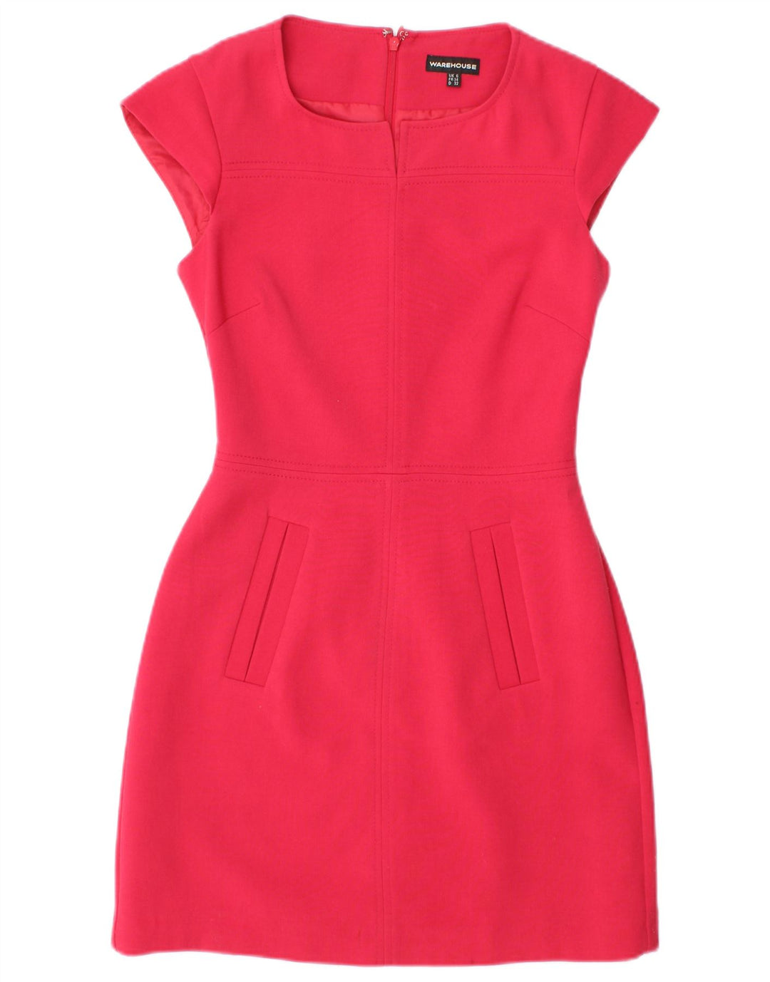 WAREHOUSE Womens Sheath Dress UK 6 XS Red Polyester