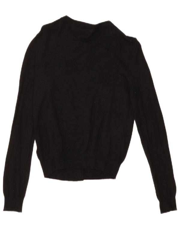 Suéter cardigã feminino Marks & Spencer Reino Unido 10 pequeno preto viscose