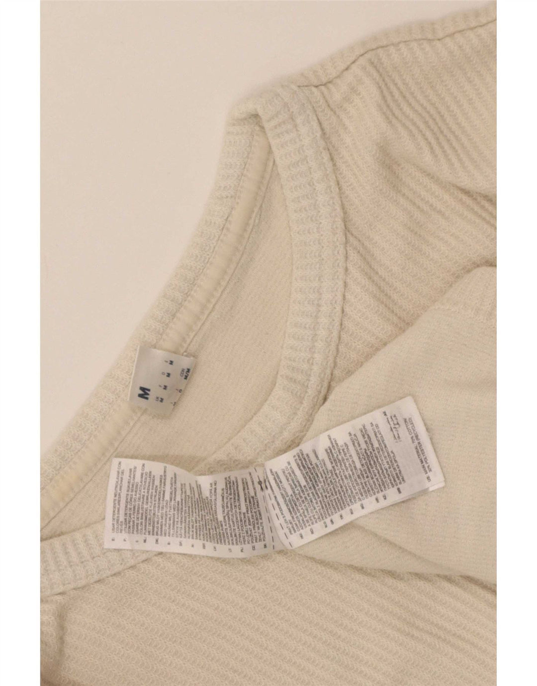 Reebok Mens Top Long Sleeve Medium Beige Cotton