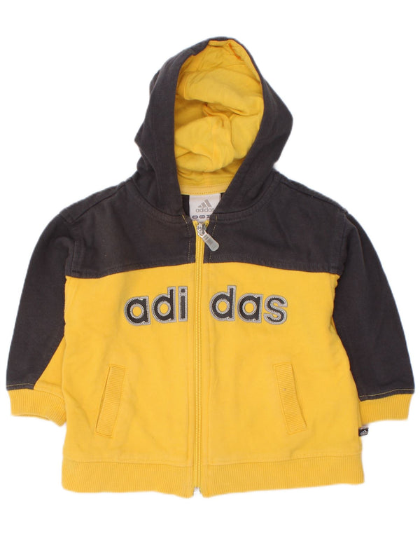 Adidas Pull à capuche zippé graphique pour bébé garçon 9-12 mois Jaune Colorblock