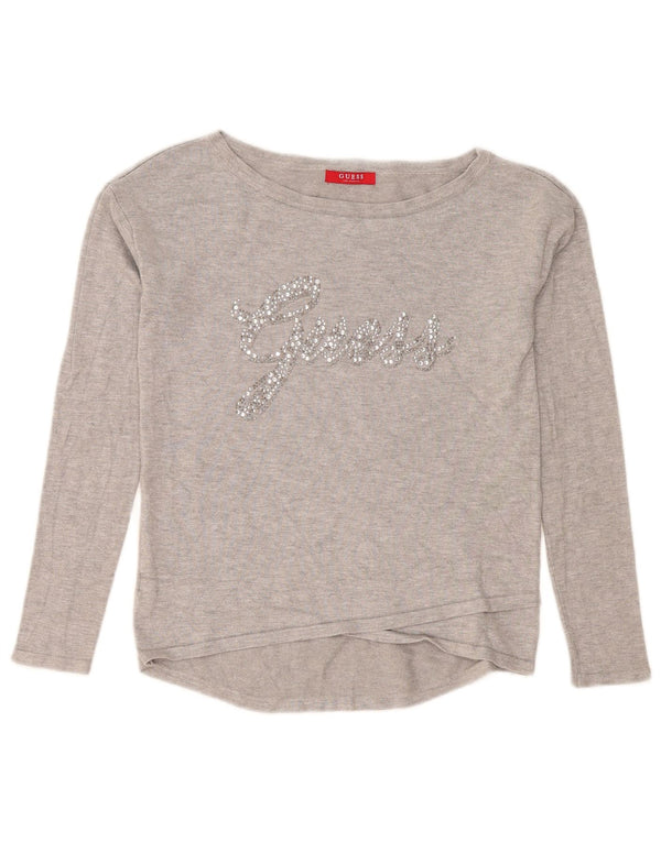 Guess Γυναικείο τοπ μακρυμάνικο UK 10 Small Grey Viscose