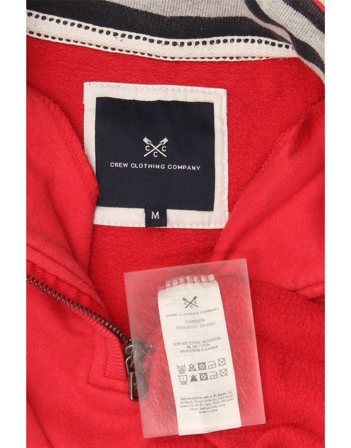 Crew Clothing Mens Zip Neck Sweatshirt Jumper Medium Red Cotton