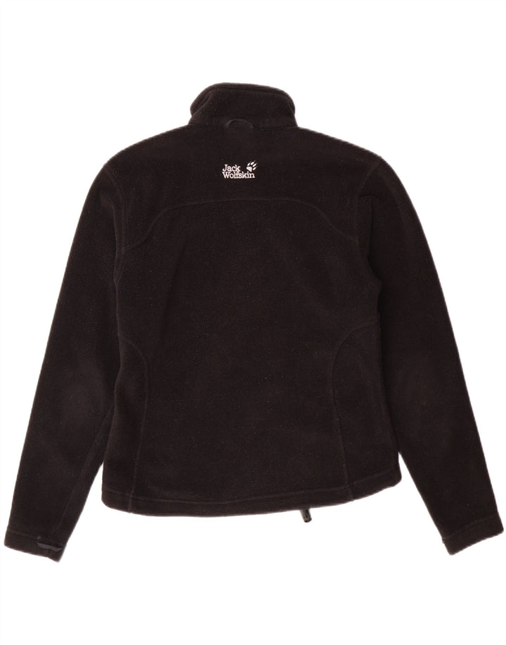 JACK WOLFSKIN Giacca in pile da donna UK 10 Small Nero Poliestere