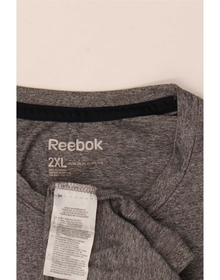 Reebok T-Shirt Homme Top 2XL Gris Moucheté Polyester