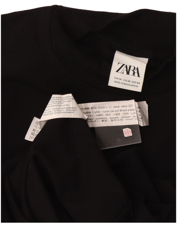 Zara Damen Sweatshirt Pullover UK 14 Mittelschwarze Viskose