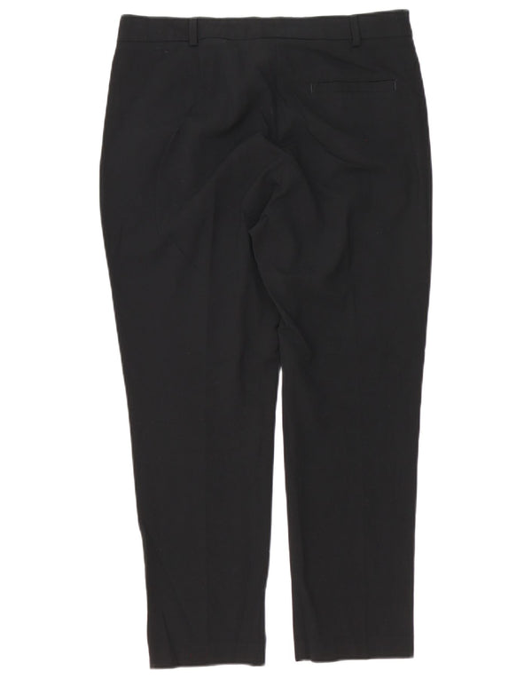 Marks & Spencer Womens Crop Slim Chino Trousers UK 12 Medium W32 L25 Black
