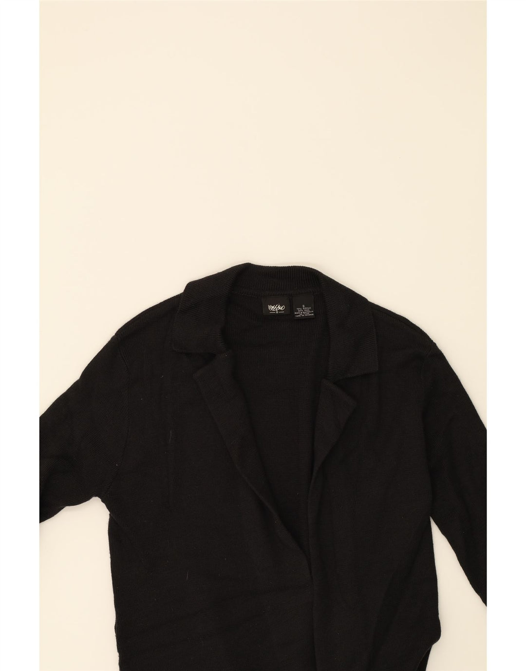 MOSSIMO Womens Longline Open Cardigan Sweater UK 8 Small Black Acrylic Vintage Mossimo and Second-Hand Mossimo from Messina Hembry 