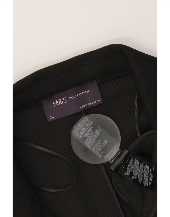 MARKS & SPENCER Womens 1 Button Blazer Jacket UK 22 3XL Black Polyester