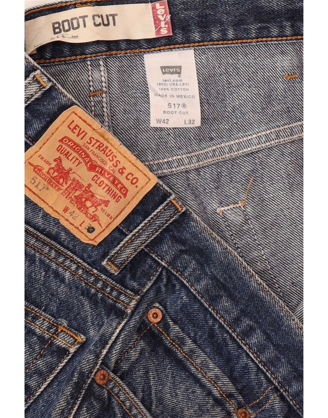 Levi's Masculino 517 Bootcut Jeans W42 L32 Azul Algodão