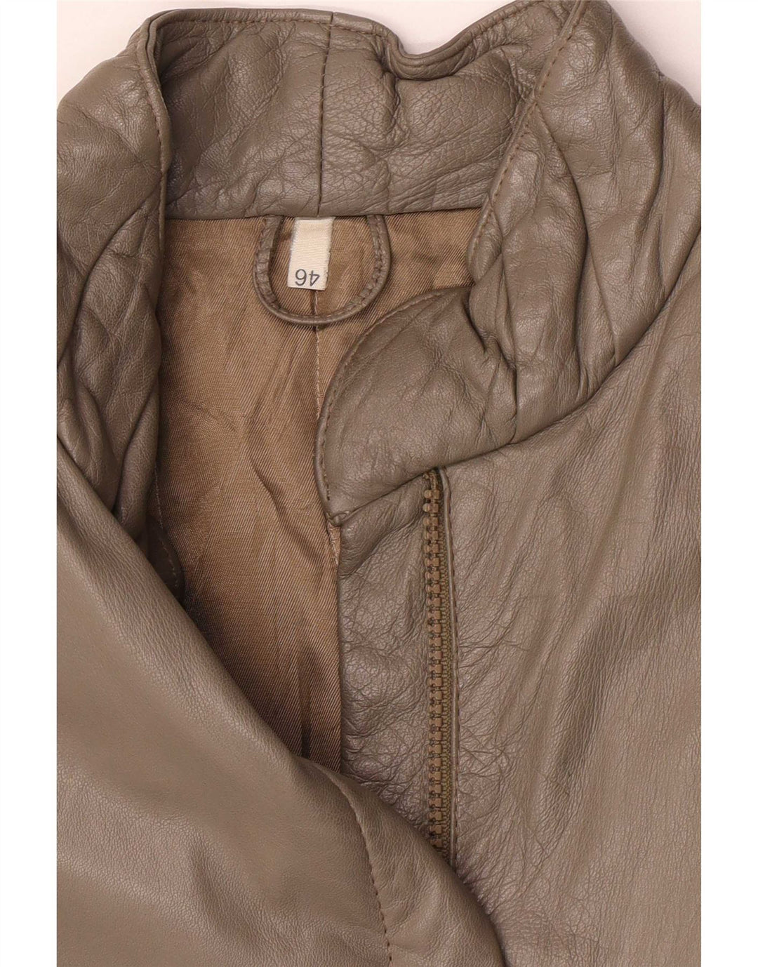 Vintage Womens Regular Fit Jacket IT 46 Large Grey Leather Classic