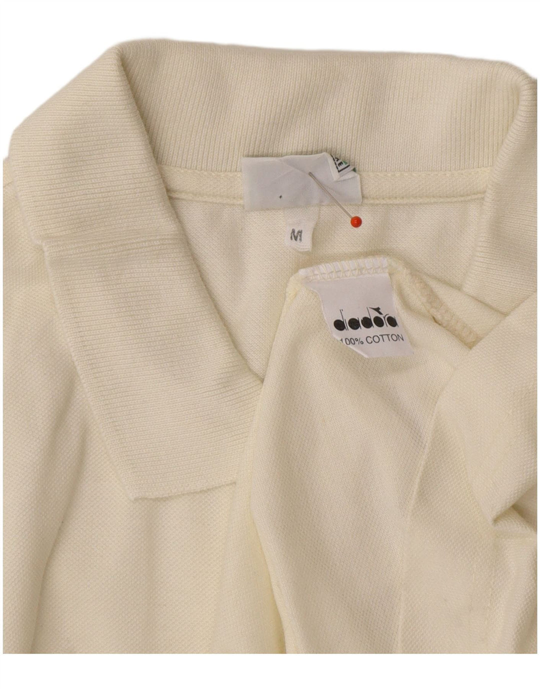 DIADORA Polo Homme Blanc Cassé Moyen Coton