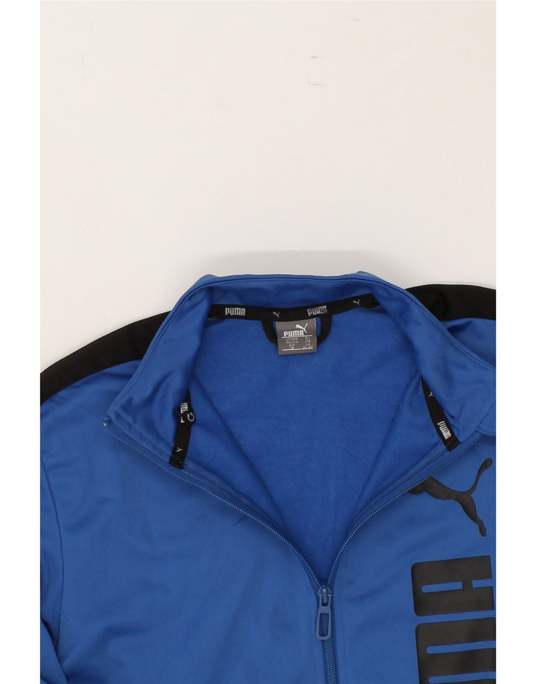 PUMA Boys Graphic Tracksuit Top Jacket 15-16 Years Blue Colourblock Vintage Puma and Second-Hand Puma from Messina Hembry 