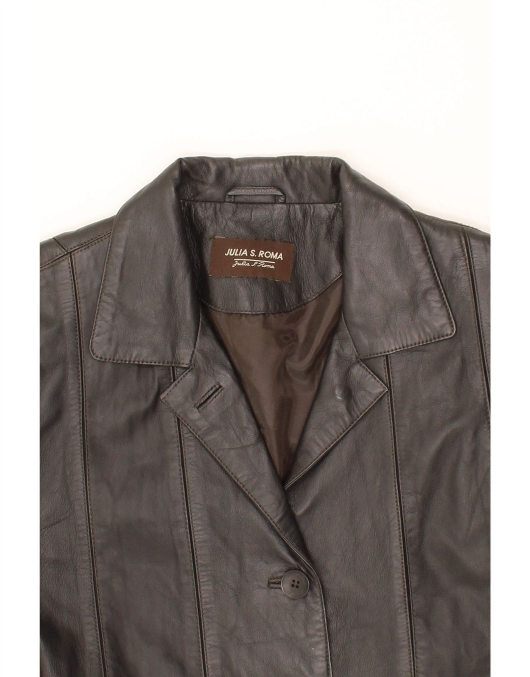 VINTAGE Womens Leather Coat UK 12 Medium  Black Leather Vintage Vintage and Second-Hand Vintage from Messina Hembry 