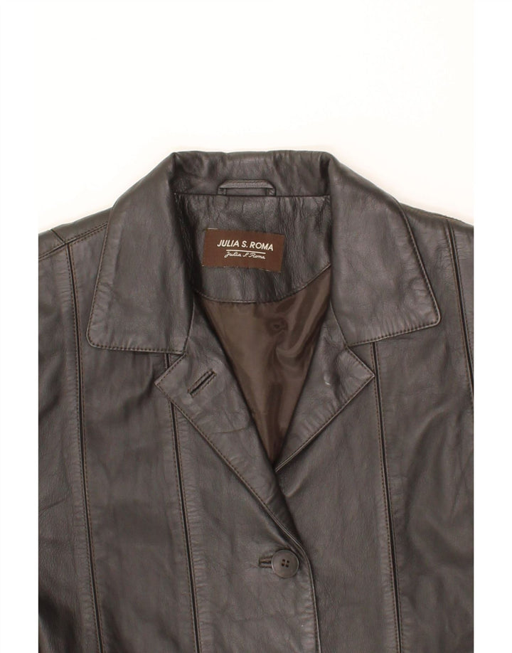 VINTAGE Womens Leather Coat UK 12 Medium  Black Leather Vintage Vintage and Second-Hand Vintage from Messina Hembry 