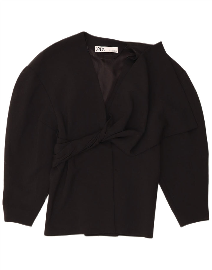 Blazer pentru femei Zara UK 10 Poliester negru mic