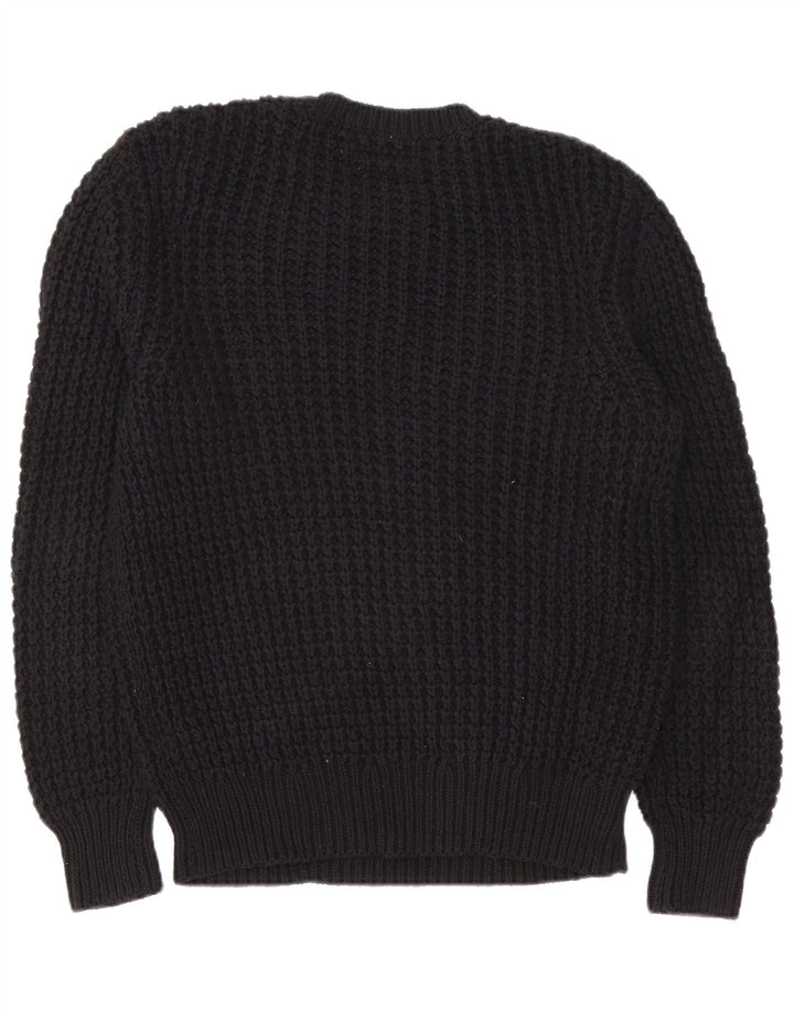 All Saints Mens Crew Neck Jumper Sweater Medium Black Cotton
