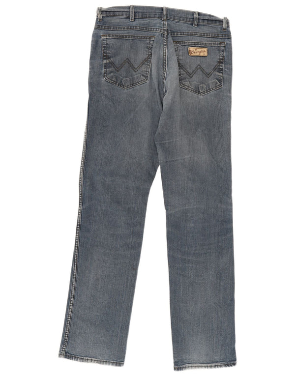 Wrangler Mens Texas Stretch Straight Jeans W34 L36 kék pamut