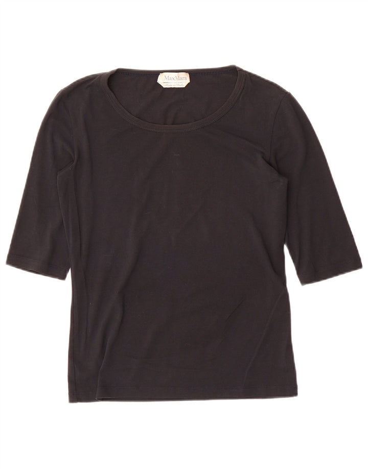 Top da donna Max Mara manica 3/4 UK 8 Small Nero