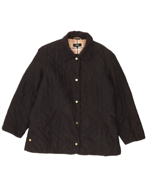 Marks & Spencer Quiltet jakke til kvinder UK 20 2XL Sort Polyester