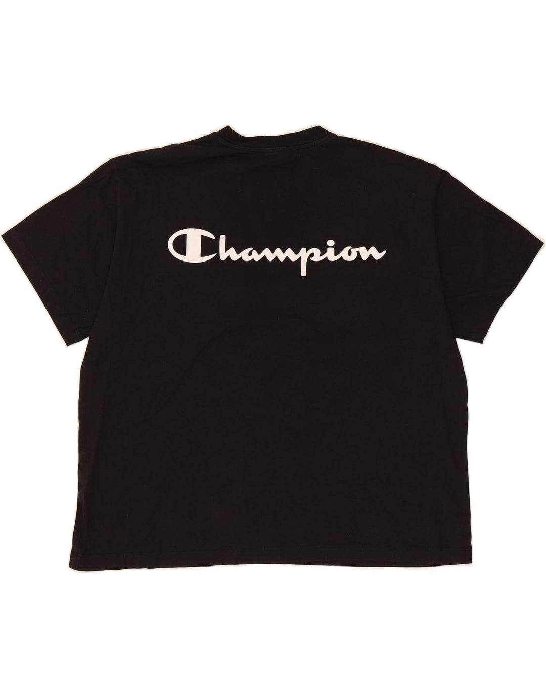 CHAMPION Womens Oversized Graphic T-Shirt Top UK 14 Medium Black Vintage Champion and Second-Hand Champion from Messina Hembry 