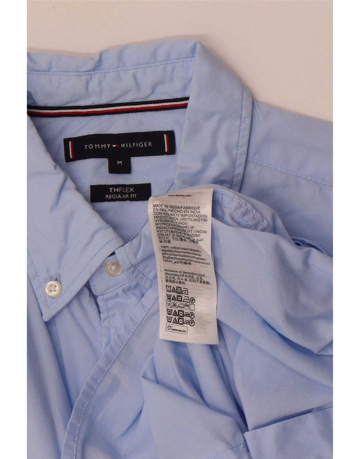 Camicia da uomo a maniche corte Regular Fit Tommy Hilfiger in cotone blu medio