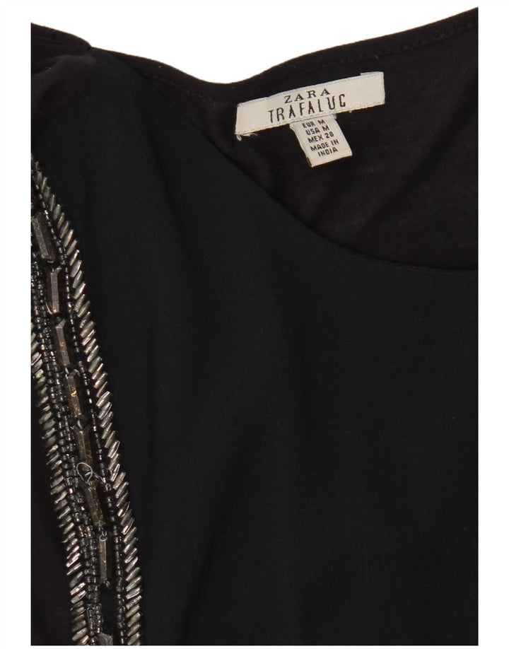 Zara Womens Sleeveless Blouse Top UK 12 Medium Black