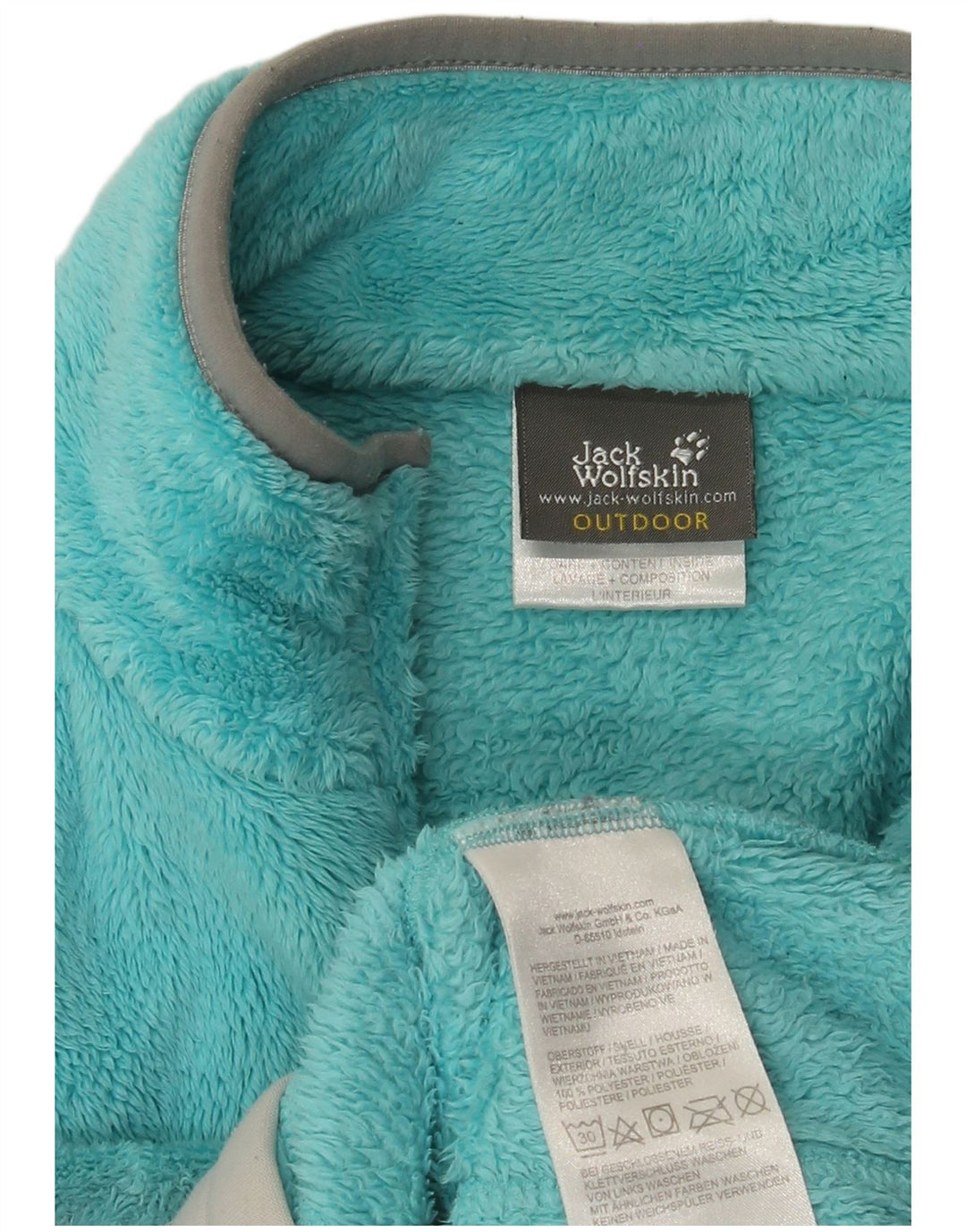 Jack Wolfskin Womens Fleece Jacket UK 14 Medium Blue Polyester