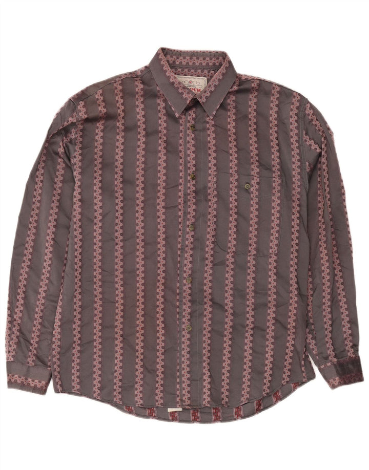 Wampum Chemise Homme Gris Moyen Géométrique Acrylique Classique