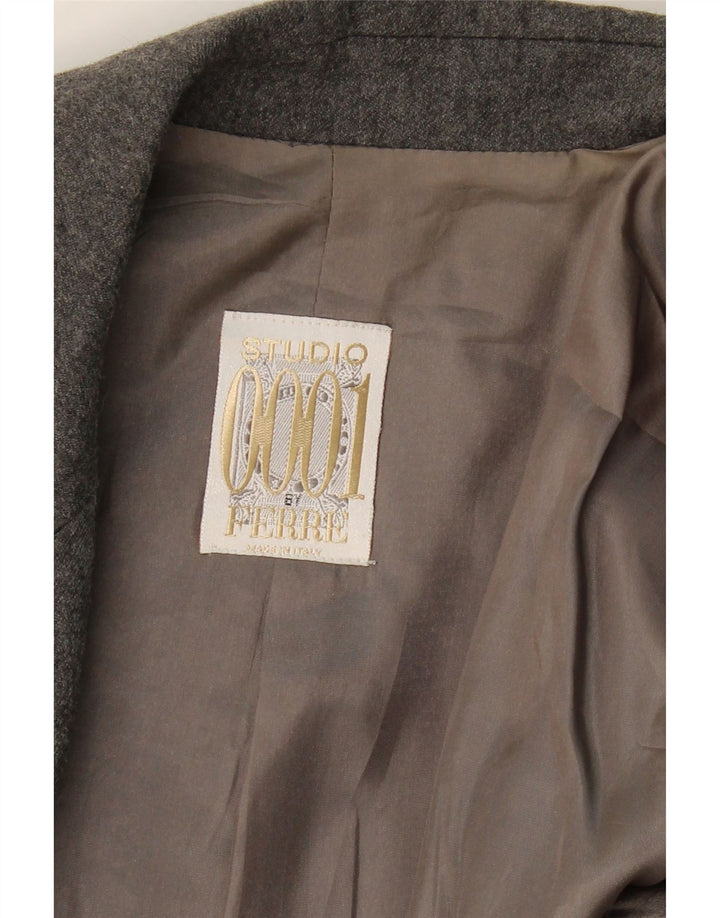 FERRE Womens 1 Button Blazer Jacket UK 14 Medium Grey