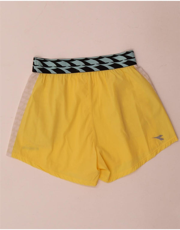 Pantaloncini sportivi Diadora da donna UK 14 Medium Yellow Colourblock
