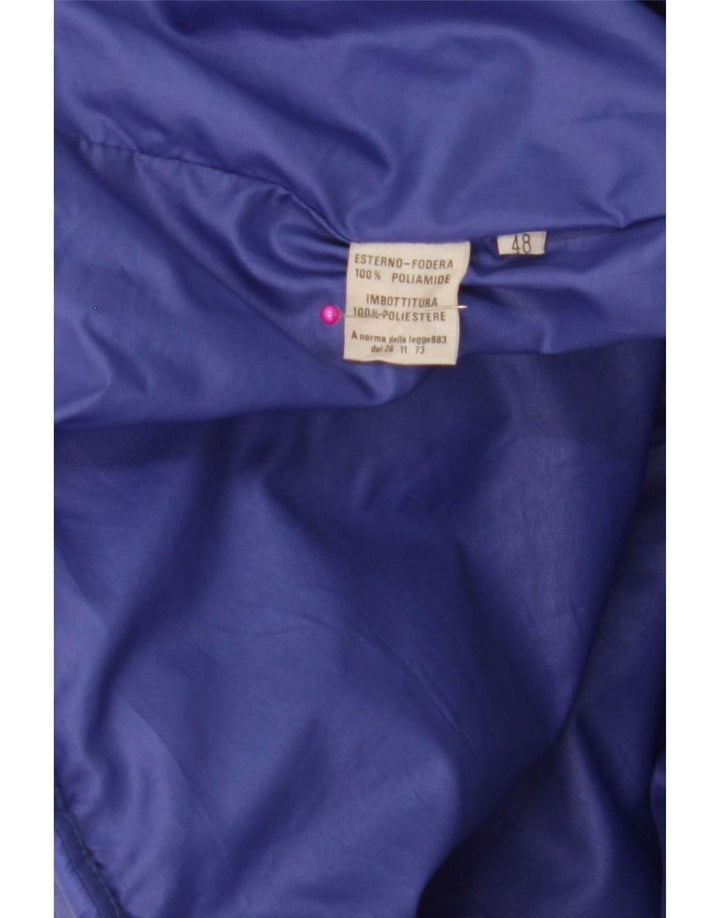 Vintage Mens Padded Jacket IT 48 Medium Blue Colourblock Polyamide