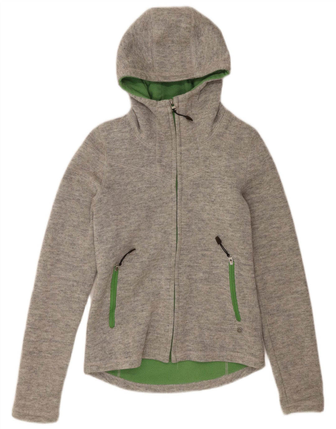 Bench Damen-Strick-Bomberjacke mit Kapuze, UK 12, mittelgraues Acryl
