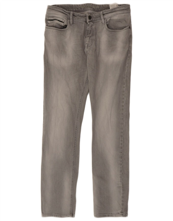 Calvin Klein Mens Slim Jeans W32 L32 Grey Cotton
