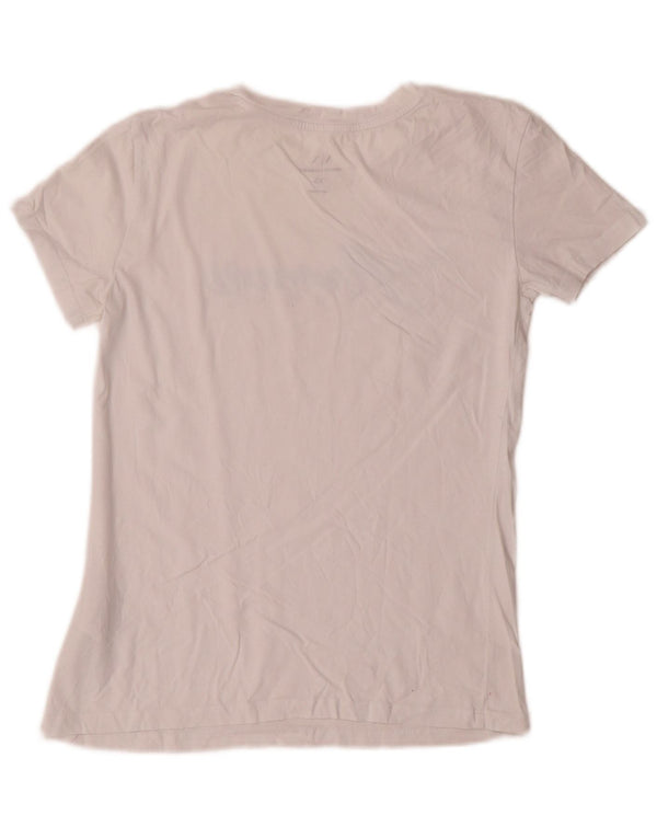 T-shirt grafica da donna Armani Exchange Top UK 6 XS cotone bianco