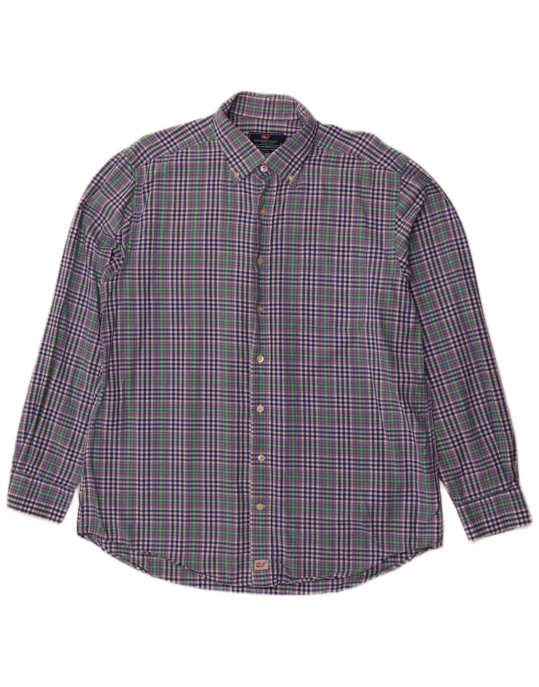 VINEYARD VINES Mens Slim Fit Shirt Large Multicoloured Check Cotton