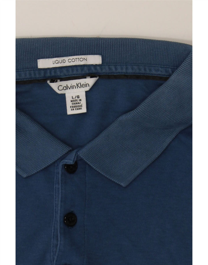CALVIN KLEIN Mens Polo Shirt Large Blue Cotton Vintage Calvin Klein and Second-Hand Calvin Klein from Messina Hembry 