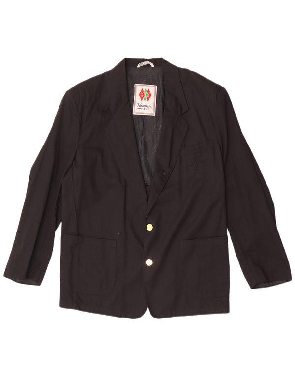 Wampum Chaqueta tipo blazer de 2 botones para hombre UK 40 Large Viscosa negra