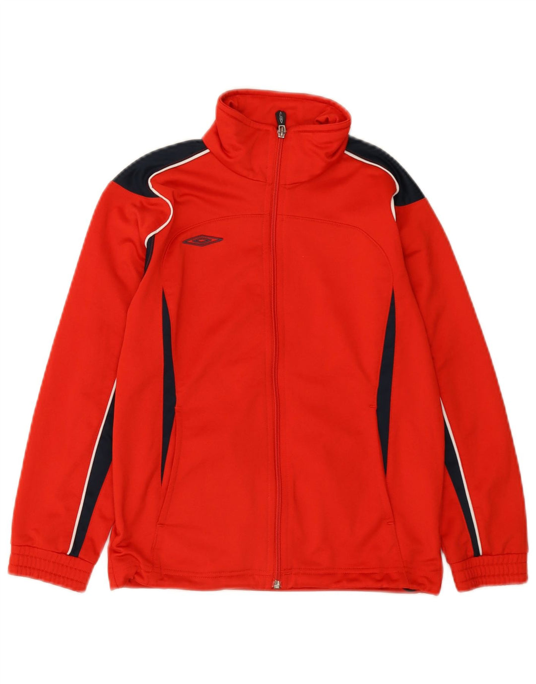 Umbro Boys Tracksuit Top Jacket 7-8 Years Small Red Colourblock Polyester