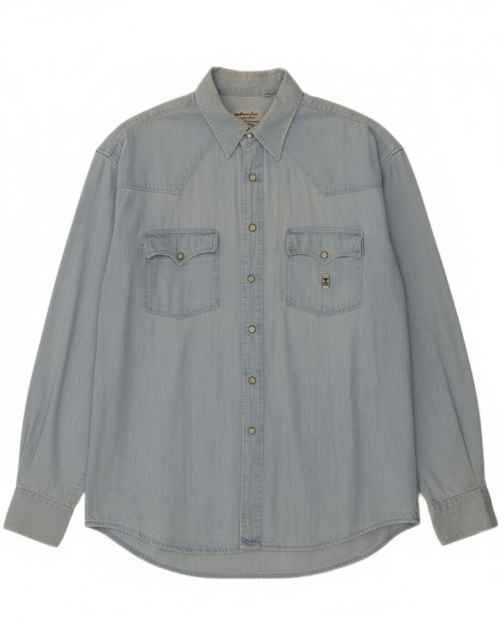 Uniform Mens Denim Shirt XL Blue Cotton