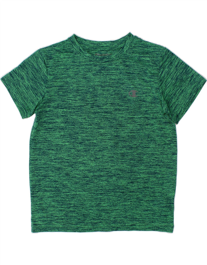 CHAMPION Boys T-Shirt Top 7-8 Years Green Flecked Polyester Vintage Champion and Second-Hand Champion from Messina Hembry 