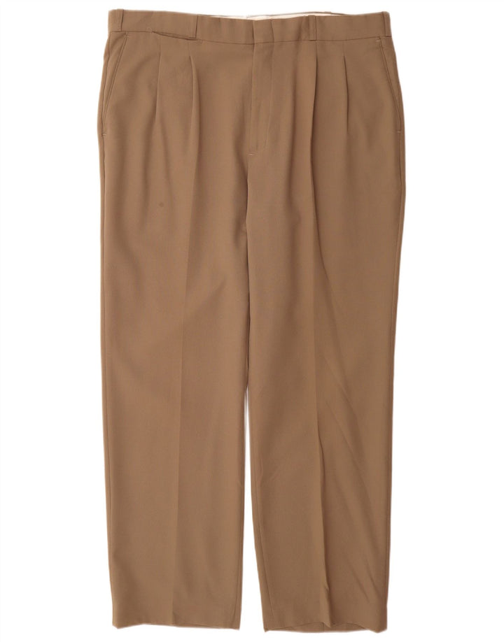 Pantaloni chino con pegging da uomo Farah W38 L31 poliestere beige