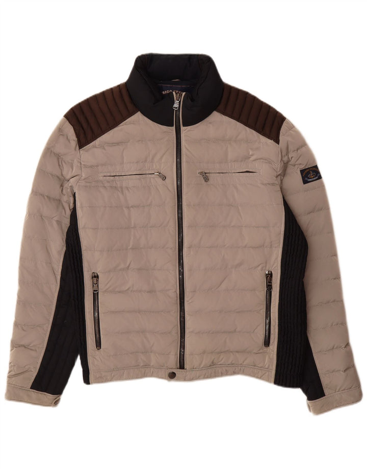 Amerigo Vespucci Mens Padded Jacket UK 40 Large Grey Colourblock Polyamide
