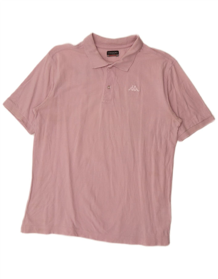 Kappa Mens Polo Shirt Medium Pink Cotton
